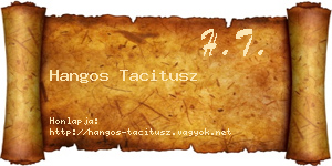 Hangos Tacitusz névjegykártya